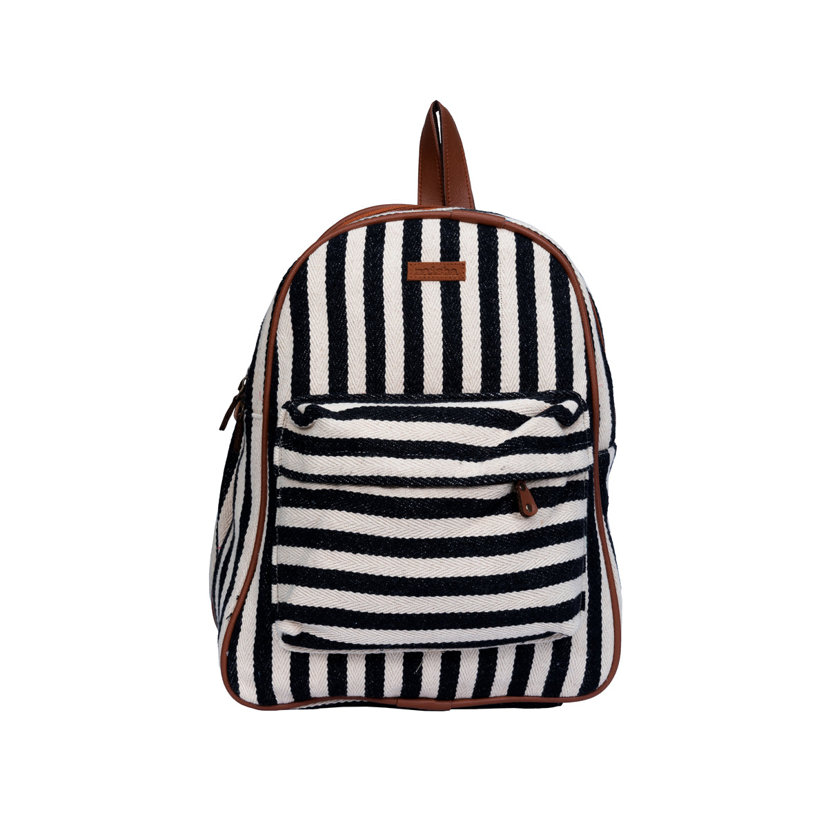 Black And White Stripes Compact Backpack Bag